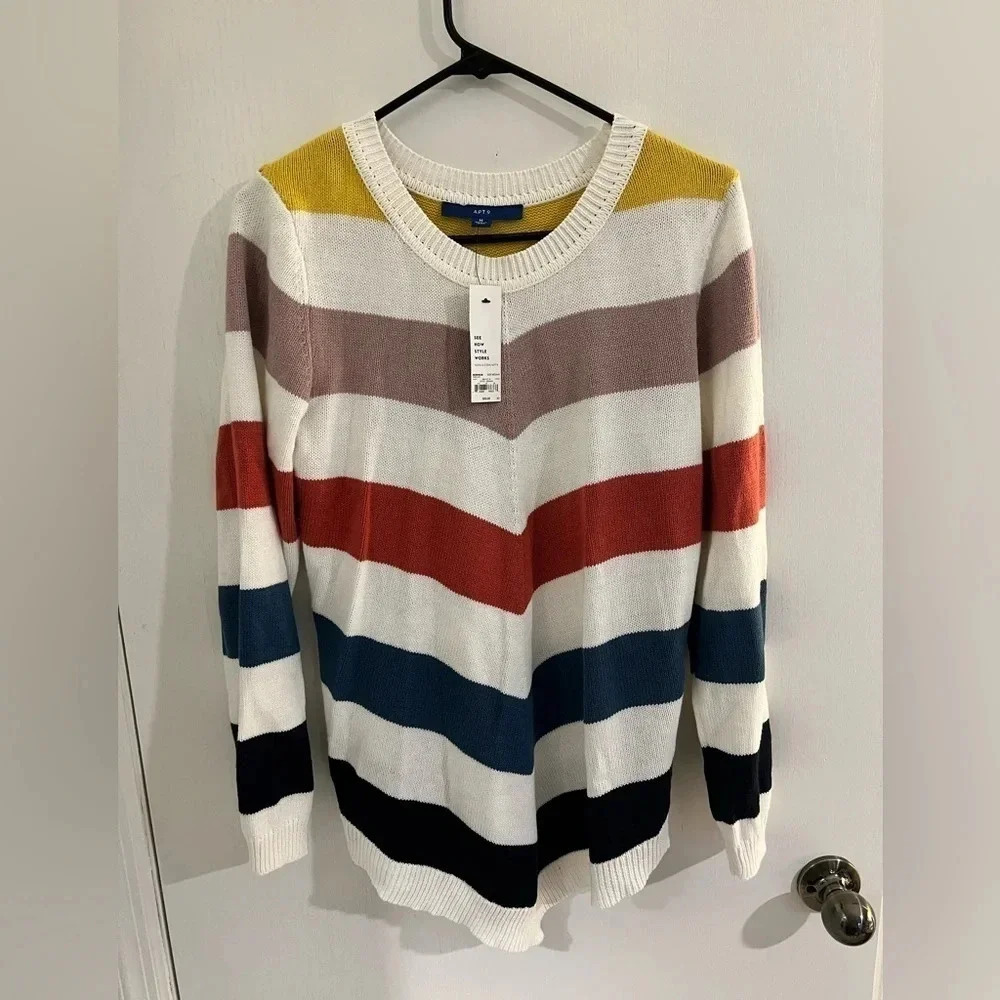 Apt 9 Colorful bold striped sweater * brand new with tags* Size Medium
